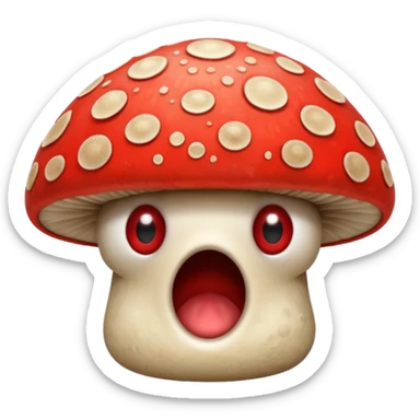 a rabid mushrooms with eyes sticker