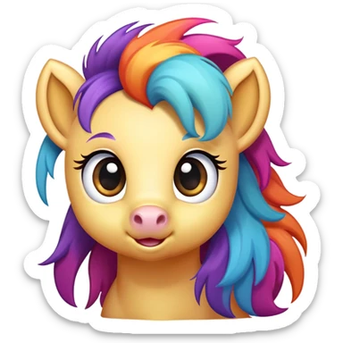 A cute cartoon pony with big eyes sticker