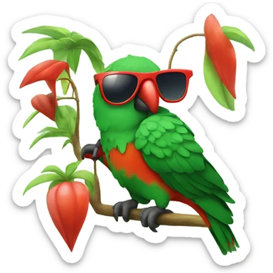 King parrot wearing sunglasses and umbrella  sticker