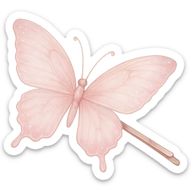 pink butterfly hairpin, soft and dreamy sticker