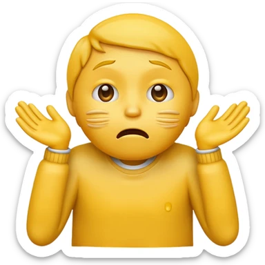 yellow emoji face choking himself with both hands looking up sticker