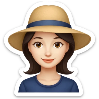 A realistic portrait of a woman wearing a stylish hat, soft shadows on her face, gentle smile, natural skin texture, cinematic lighting
 sticker