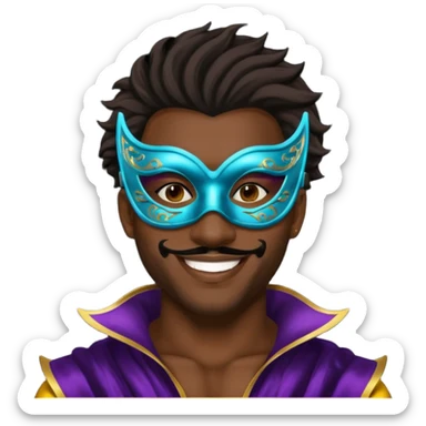 masquerade masked black man sticker