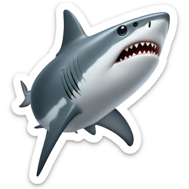 poker face shark with gold  sticker