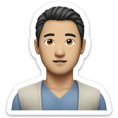 Japanese realistic guy sticker