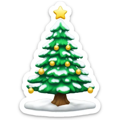 christmas tree with snow sticker