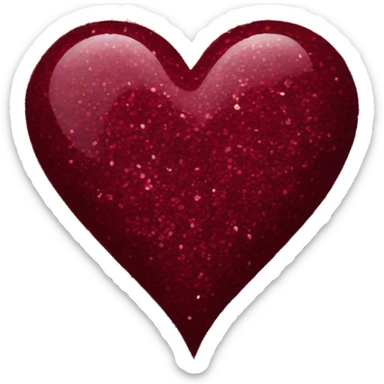 Burgundy heart glitter sticker