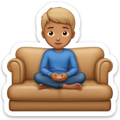A boy sit on the sofà sticker