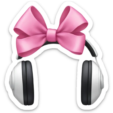 White headphone with pink bows sticker