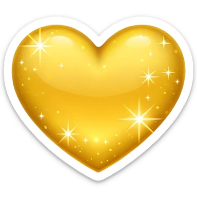yellow heart with a golden sparkle overlay sticker