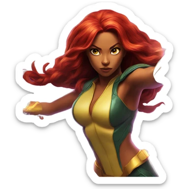 starfire from dc shooting her powers sticker