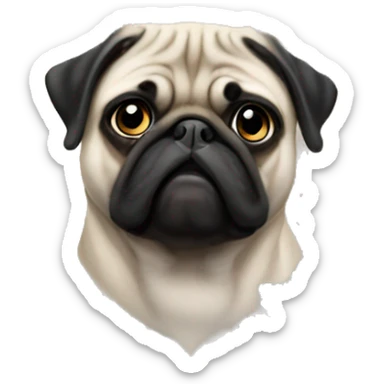 Snowflakes and pug sticker