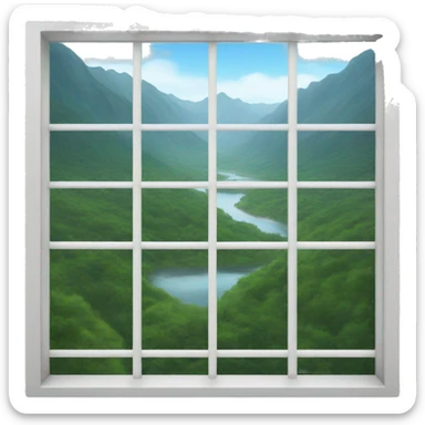scenic view from building window sticker
