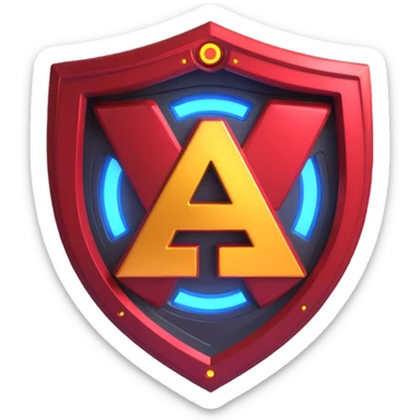 Cute 3D emoji letter A in Avengers style, bold metallic with glowing arc reactor, shield textures, red and gold highlights, compact glossy futuristic heroic emoji look sticker
