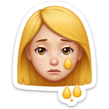 sad girl emoji with giant pimples sticker