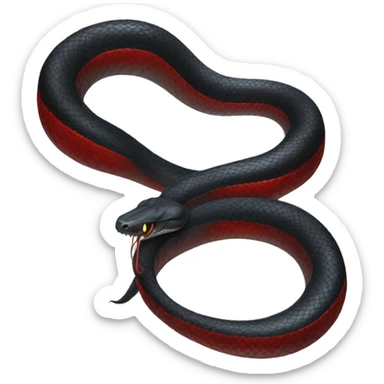 Long Black snake with red belly detailed sticker