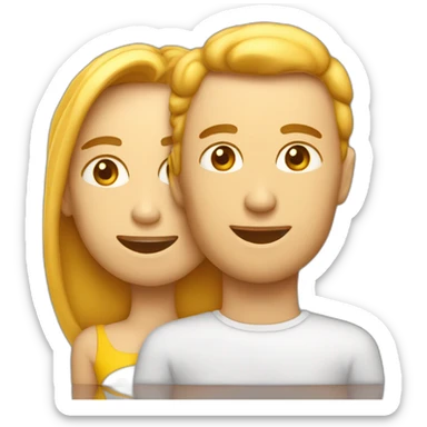 Homme qui étale de la crème solaire sur le dos d’une femme sticker