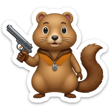 gopher with gun sticker