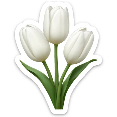 White tulips  sticker