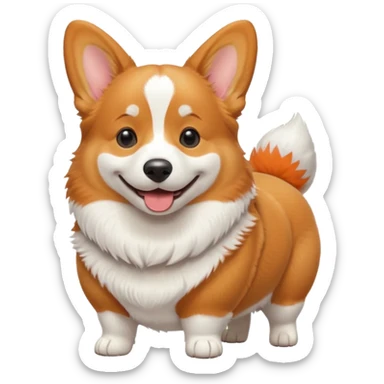 Corgi with a giant booty sticker