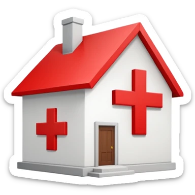 a house crossed out with a red cross sticker