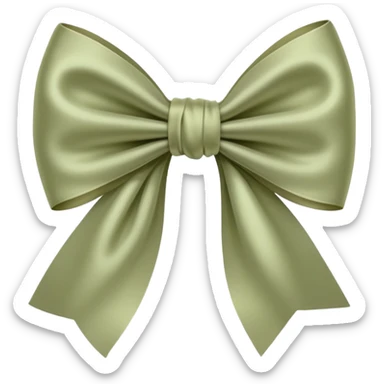 Silk pale olive bow sticker