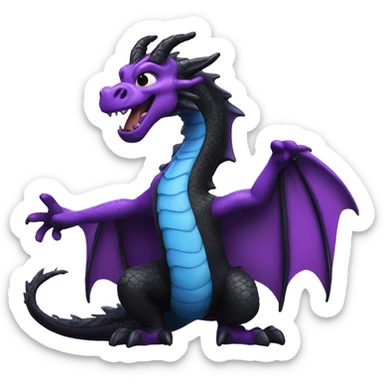 pupurple and black dragon gove the thumbs up sticker