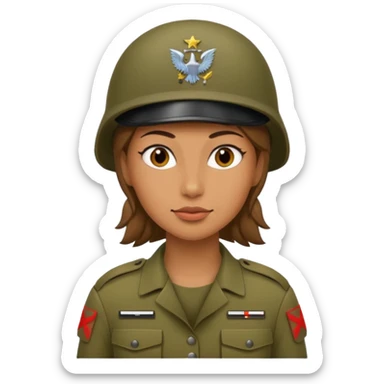 women Soldier without wearing no cap sticker