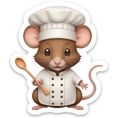 ratatouille with a chef hat on top of head sticker