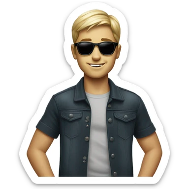 boy wearing sunglasses by Collingwood poster sticker