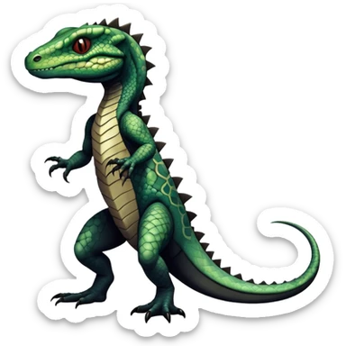 a dark gothic edgy reptilian vernid-fionbri-creature with splash patterns full body sticker