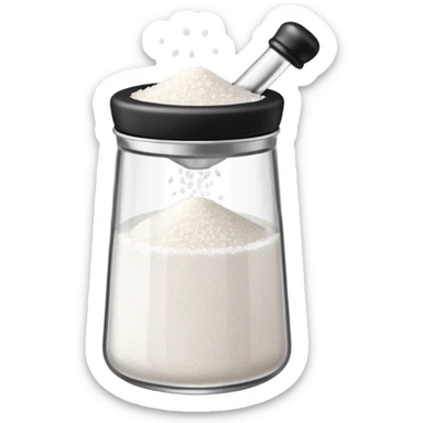 a full salt shaker with salt on it sticker