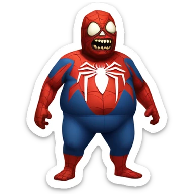Fat spiderman body zombie sticker