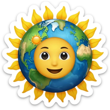 the sun moving  around the earth  sticker