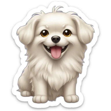 A Maltese cross spitz who's laughing his head off sticker