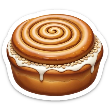 cinnemon bun with white sugar pebbles on top sticker