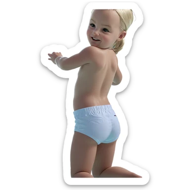 playful blonde in pool sticker