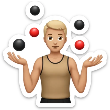 The juggler is tossing two bombs. sticker