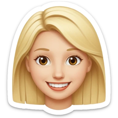 Blonde with as few details as possible, only her face sticker