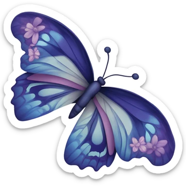 Navy purple butterfly  sticker