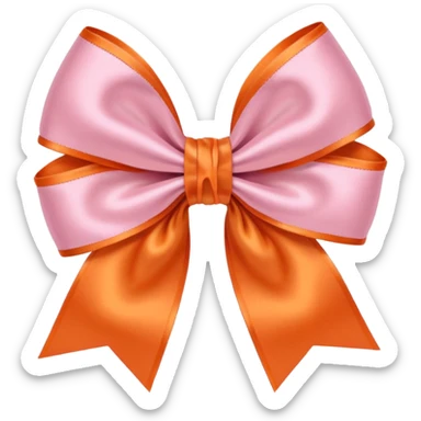 Light Pink and orange bow sticker
