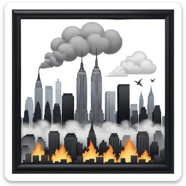 Make a sticker for what happend in New York towers on 9/11 sticker