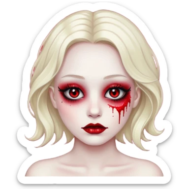 red glitter girl dead sticker