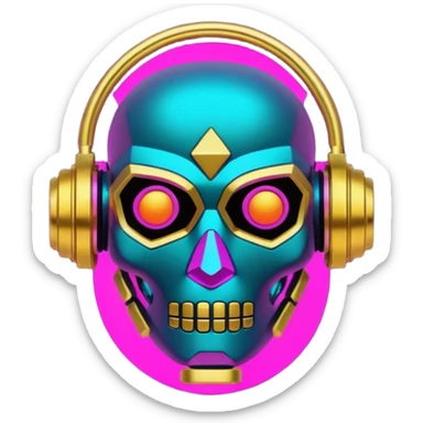  Cyberpunk style expensive neon colors and 14k gold pattern print sticker