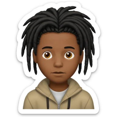 black boy with short black dreadlocks  sticker