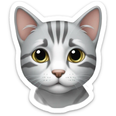 gato gris rayado sticker