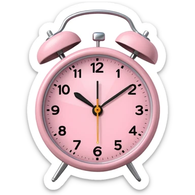 alarm oclock aesthetic and ios.18.1 and to show six in the morning color  light pink no hands clock alarm oclock sticker
