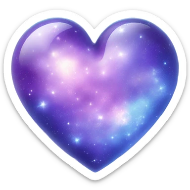 Glass pastel purple blue galaxy heart  sticker