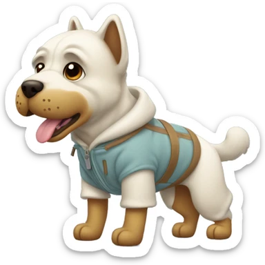 Perro usando abrigo sticker