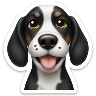 Dog blowing kisses black sticker